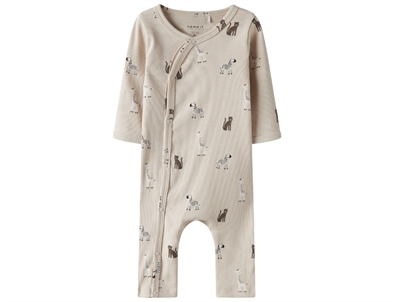 Name It romper peyote melange with teddy bear print