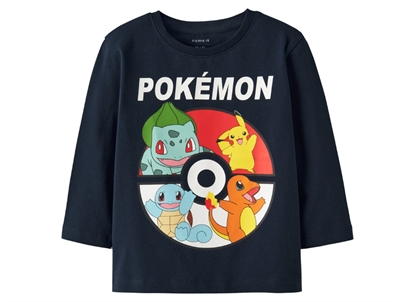 NAME IT MINI blouse navy blazer with Pokémon print