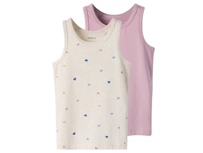 Name It undershirts 2-pack pearl/peony with ballerina print