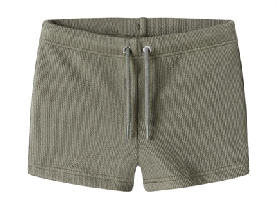 Lil' Atelier transitional jacket shitake with checks and teddy collar