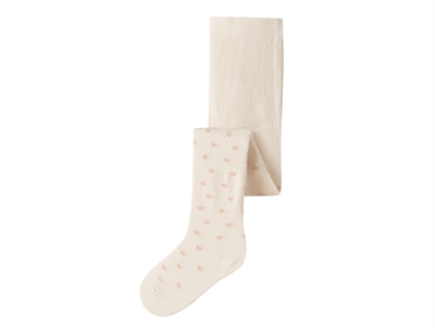 Lil Atelier rugby tan pointelle cotton tights