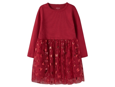 Name It tulle skirt jester red with reindeer embroidery