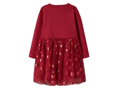open lace back dress Jester Red Cocktail Dress with Elegant Slit – Olvi's Lace
