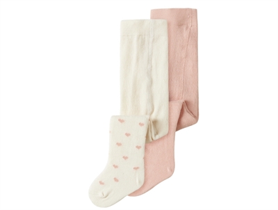 Lil Atelier rugby tan pointelle cotton tights