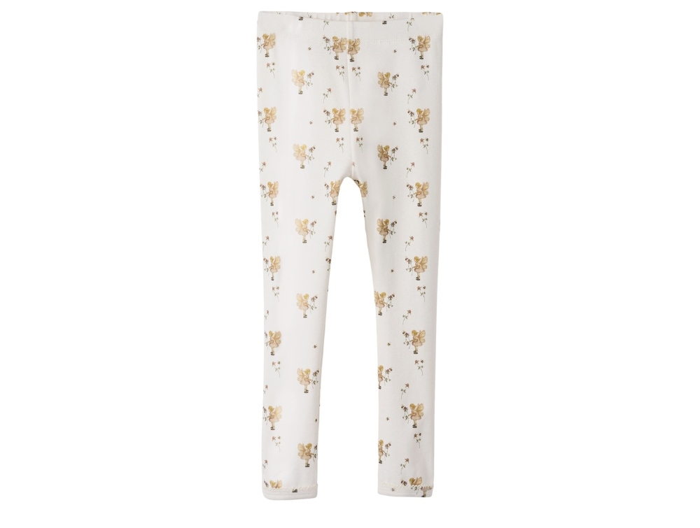 Lil\' Atelier leggings coconut milk with flowers and fairy print