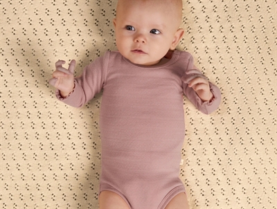 Lil' Atelier transitional jacket shitake with checks and teddy collar