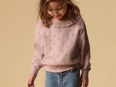 Lil' Atelier transitional jacket shitake with checks and teddy collar