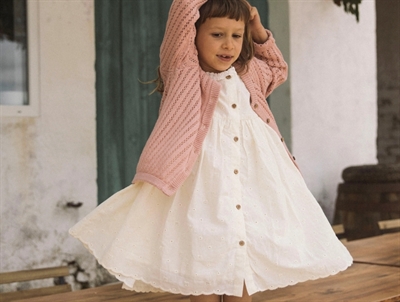 Lil' Atelier transitional jacket shitake with checks and teddy collar