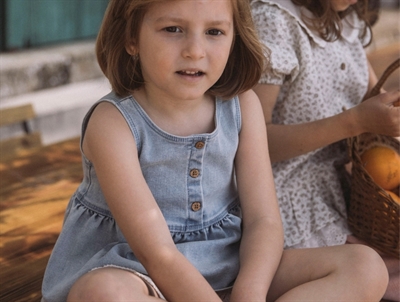 Lil' Atelier transitional jacket shitake with checks and teddy collar