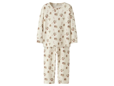 Lil' Atelier pyjamas turtledove with Christmas print and buttons