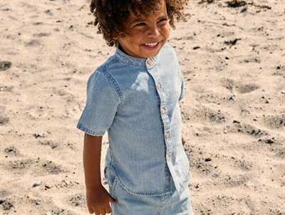 Name It shirt light blue denim with stripes