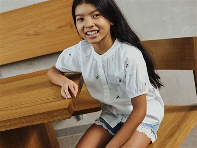 Name It glitter top mauve mist with bow