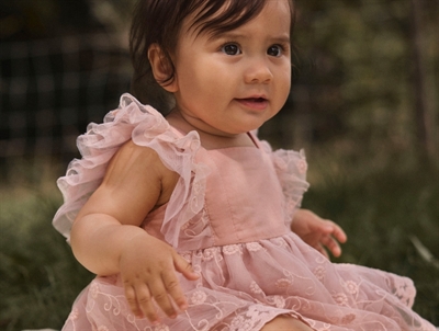 Lil' Atelier transitional jacket shitake with checks and teddy collar