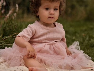 Lil' Atelier transitional jacket shitake with checks and teddy collar