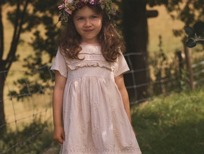 Lil' Atelier transitional jacket shitake with checks and teddy collar