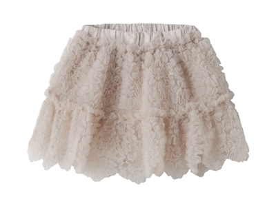 Lil' Atelier transitional jacket shitake with checks and teddy collar