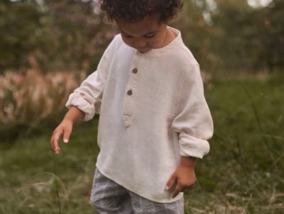 Lil' Atelier transitional jacket shitake with checks and teddy collar