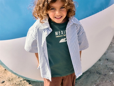 Lil' Atelier transitional jacket shitake with checks and teddy collar