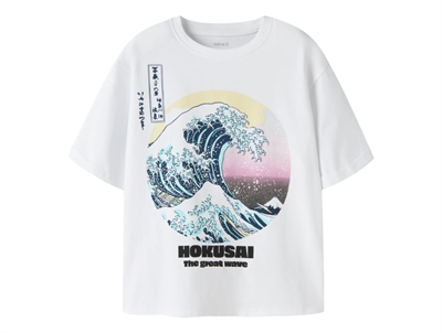 Name It t-shirt white with Hokusai print
