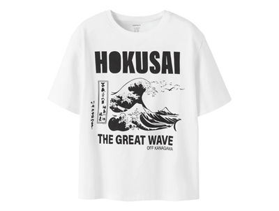 Name It t-shirt white with Hokusai print