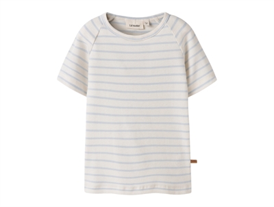 Lil Atelier t-shirt coconut milk with light blue stripes