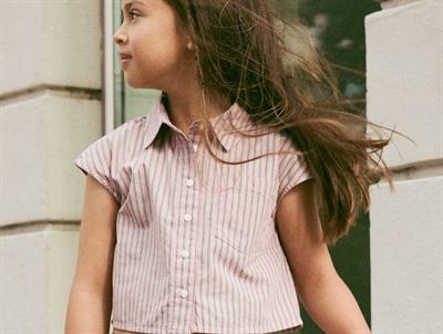 Name It shirt pink drink with stripes with short sleeves