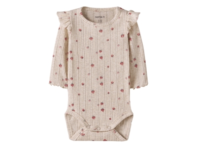 Name It body peyote melange with strawberry print and frills