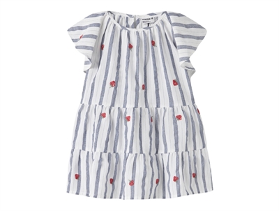 Name It dress purple impression with stripes and strawberry embroidery