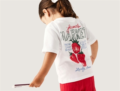 Name It t-shirt white with strawberry print