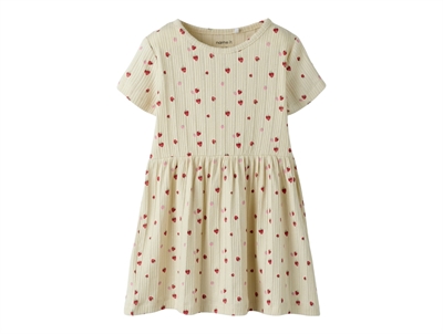 Name It dress peyote melange strawberry with rib and print