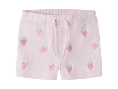 Name It shorts cradle pink with rib and strawberry embroidery