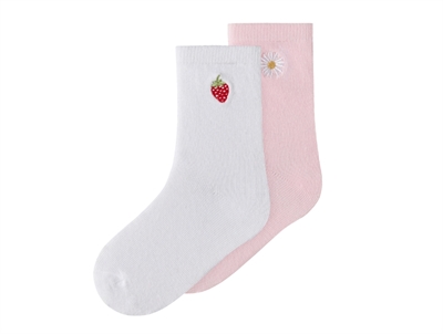 Name It socks cradle pink with embroidery (2-pack)