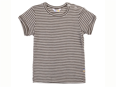Joha brown striped wool/silk t-shirt