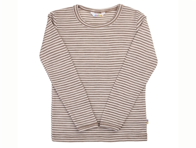 Joha dark beige striped wool/silk top