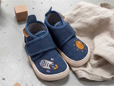 Bisgaard slippers navy with dots  