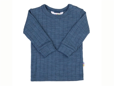 Joha melange blue wool/silk top with long sleeves