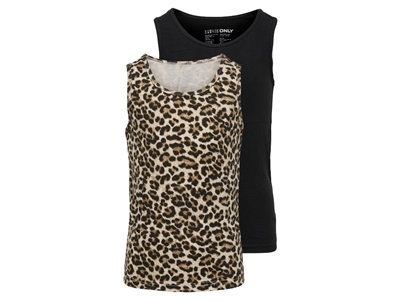 Kids ONLY black/leo tank top (2-pack)