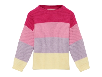 Kids ONLY fuchsia purple/moonlite mauve/lavendula/french vanilla striped pullover knit sweater