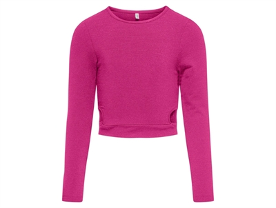 Kids ONLY fuchsia purple side cut out glitter short top