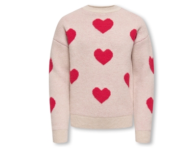 Kids ONLY birch/black striped loose high neck knit sweater