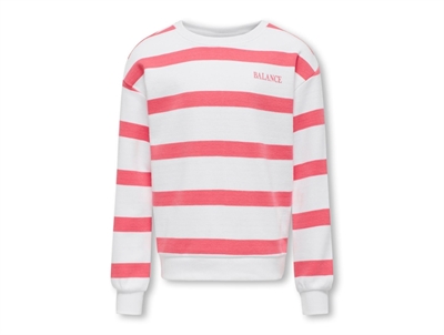Kids ONLY bright white/coral paradise striped sweatshirt