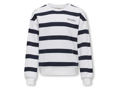 Kids ONLY bright white/night sky striped sweatshirt