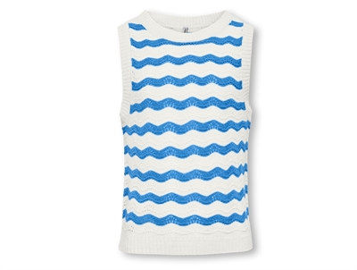 Kids ONLY cloud dancer/azure blue striped knit