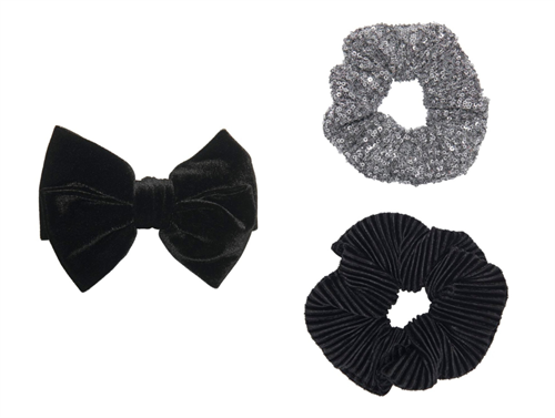 Kids ONLY silver glitter/black hair accessories (3-pack)