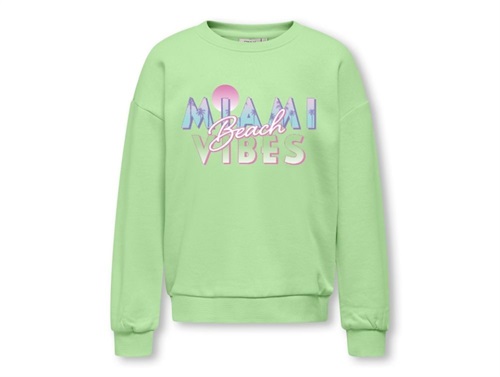 Kids ONLY sweatshirt paradise green with Miami print  