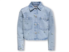 Kids ONLY denim shirt light blue denim flower embroidery with floral embroidery  