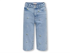 Kids ONLY shorts light blue denim flower embroidery  