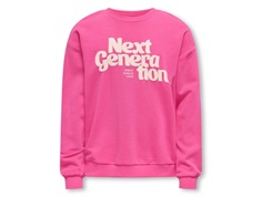 Kids ONLY sweatshirt fuchsia fedora next curve with text print  