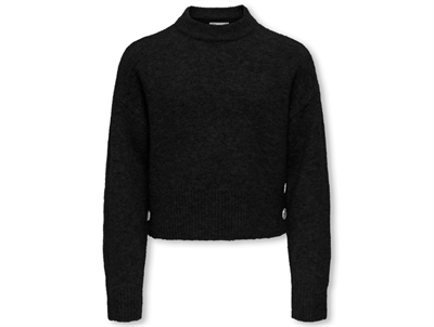 Kids ONLY birch/black striped loose high neck knit sweater