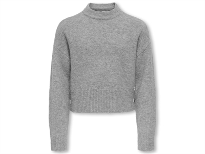 Kids ONLY birch/black striped loose high neck knit sweater